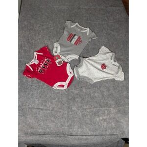 Baby Girls 3 Piece‎ Utah Utes Outfit Red Gray White Football Fan